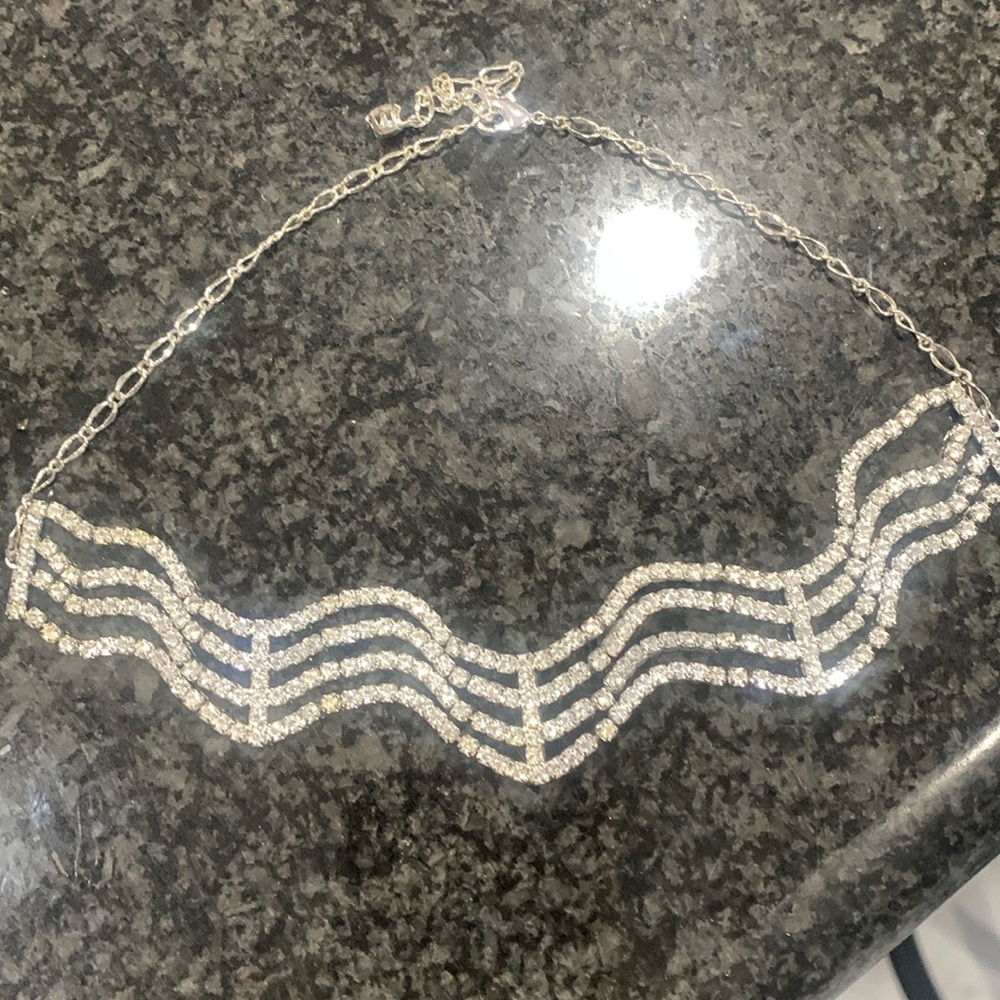 17” adjustable rhinestone choker
